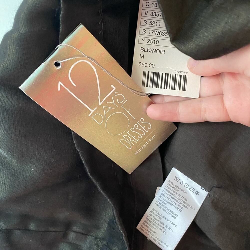 Urban Outfitters | Ecote Metallic Black Strapless Dress | NWT | Size Medium - Picture 8 of 10